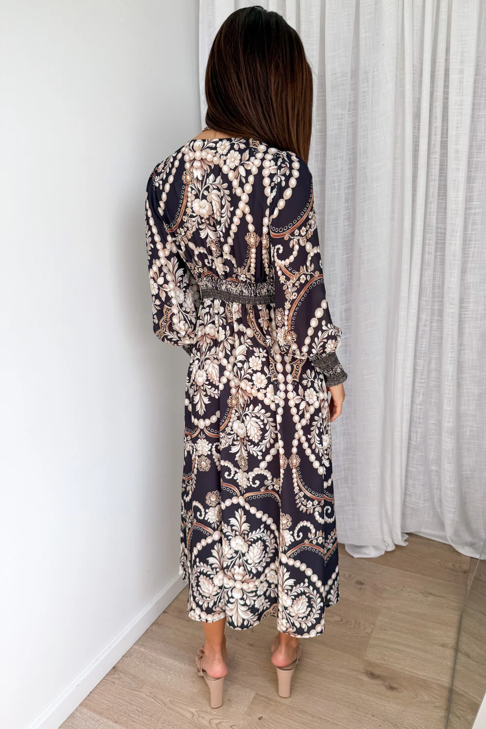 Lotus Dress - Black Vintage Pearl - Image 5