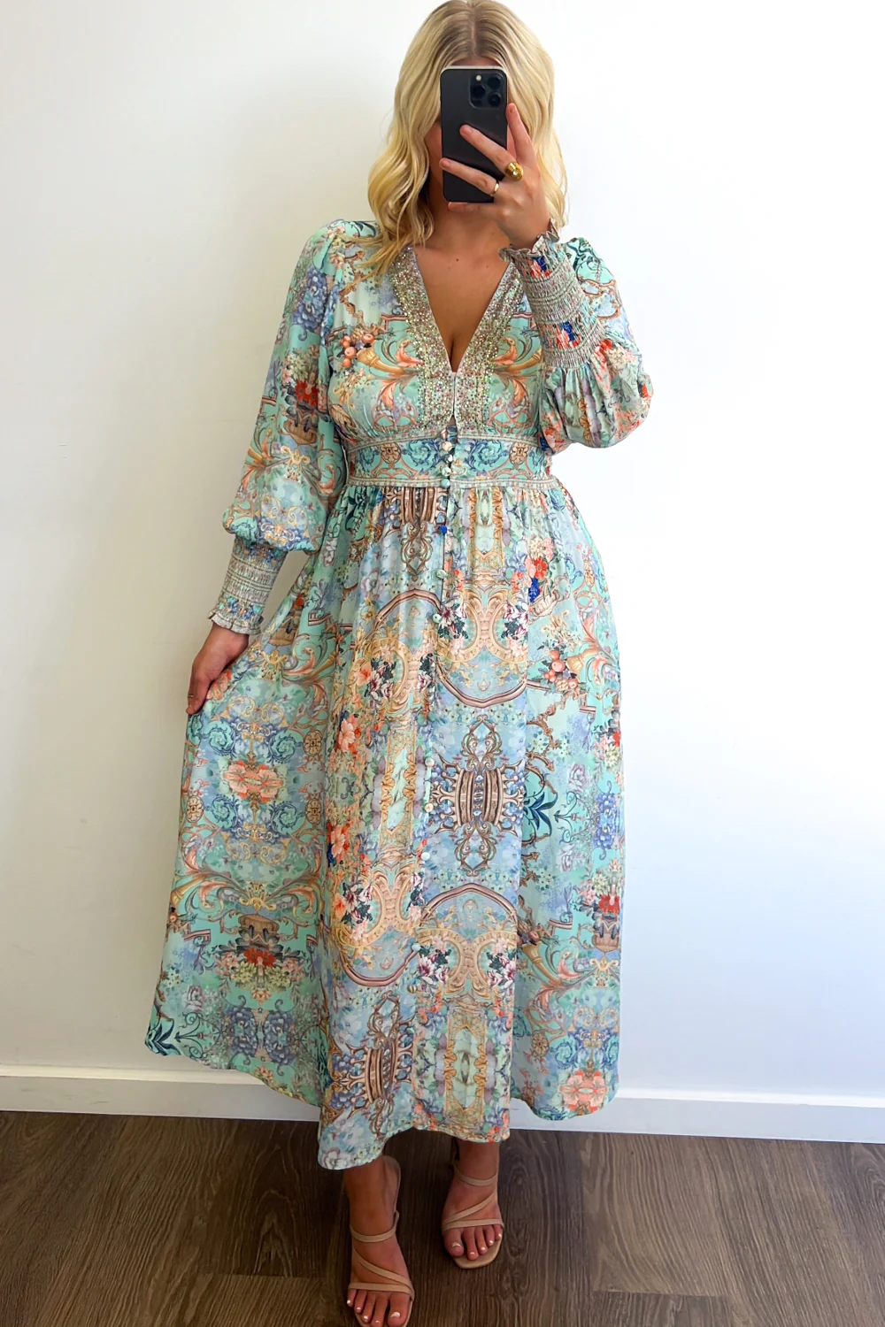 Lotus Dress - Floral Mint - Image 11