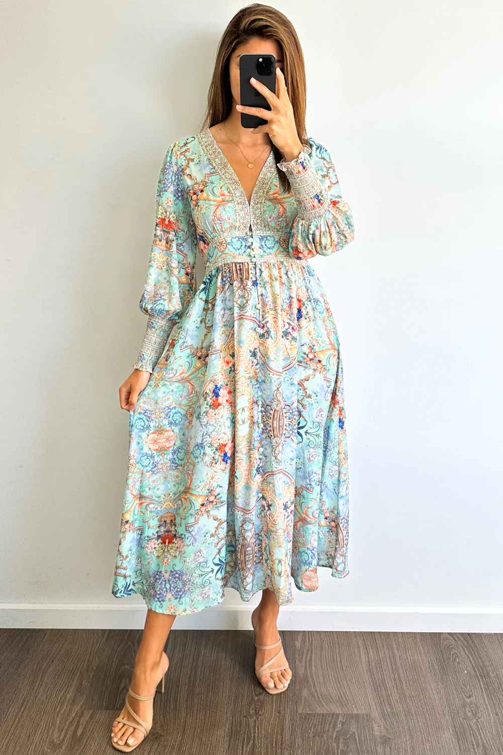 Lotus Dress - Floral Mint - Image 6