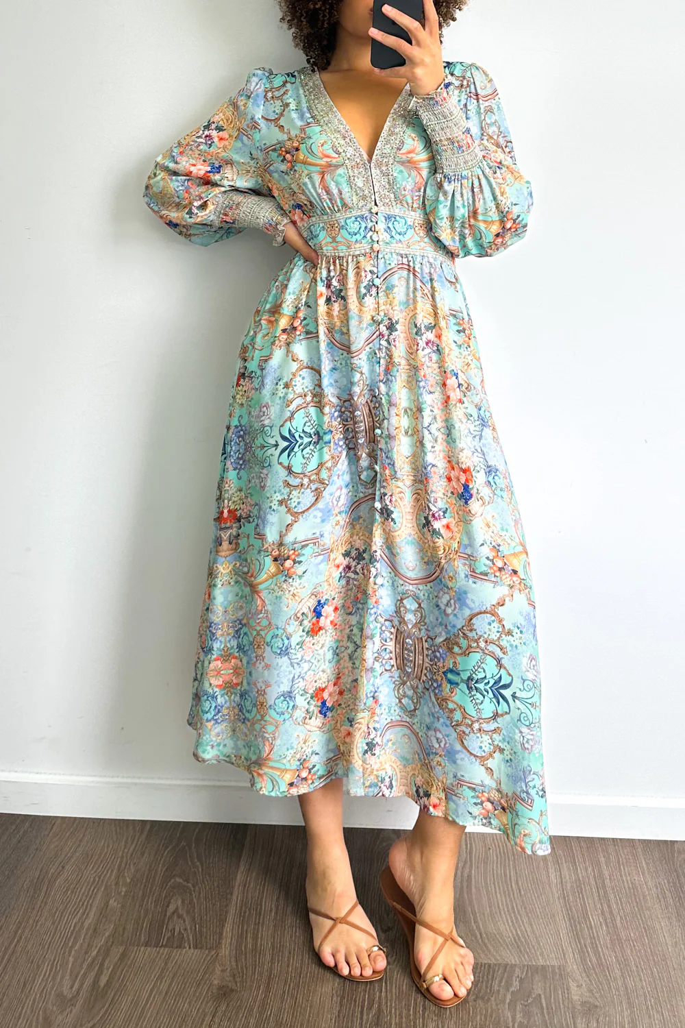 Lotus Dress - Floral Mint - Image 9