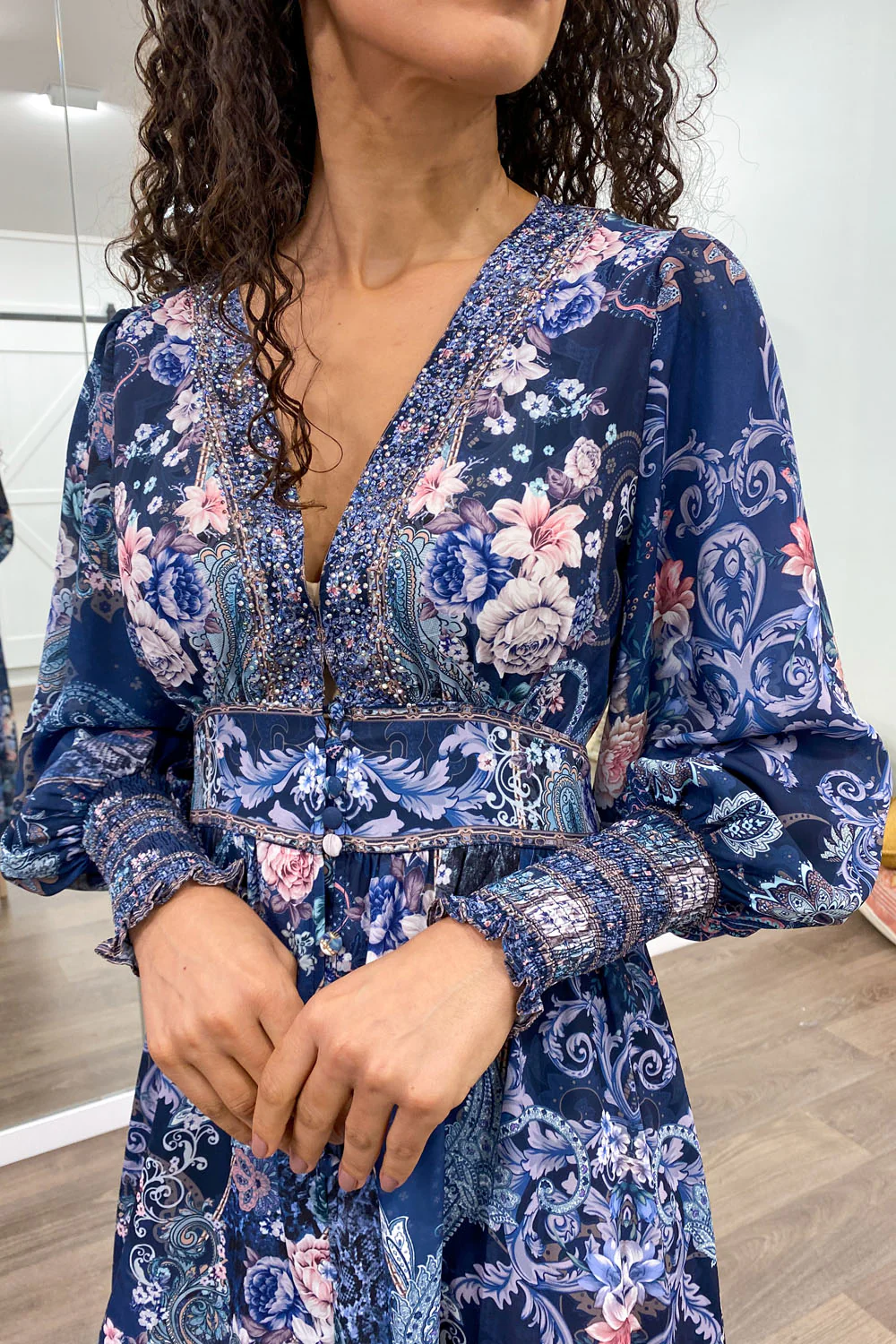 Lotus Dress - Navy Floral - Image 7