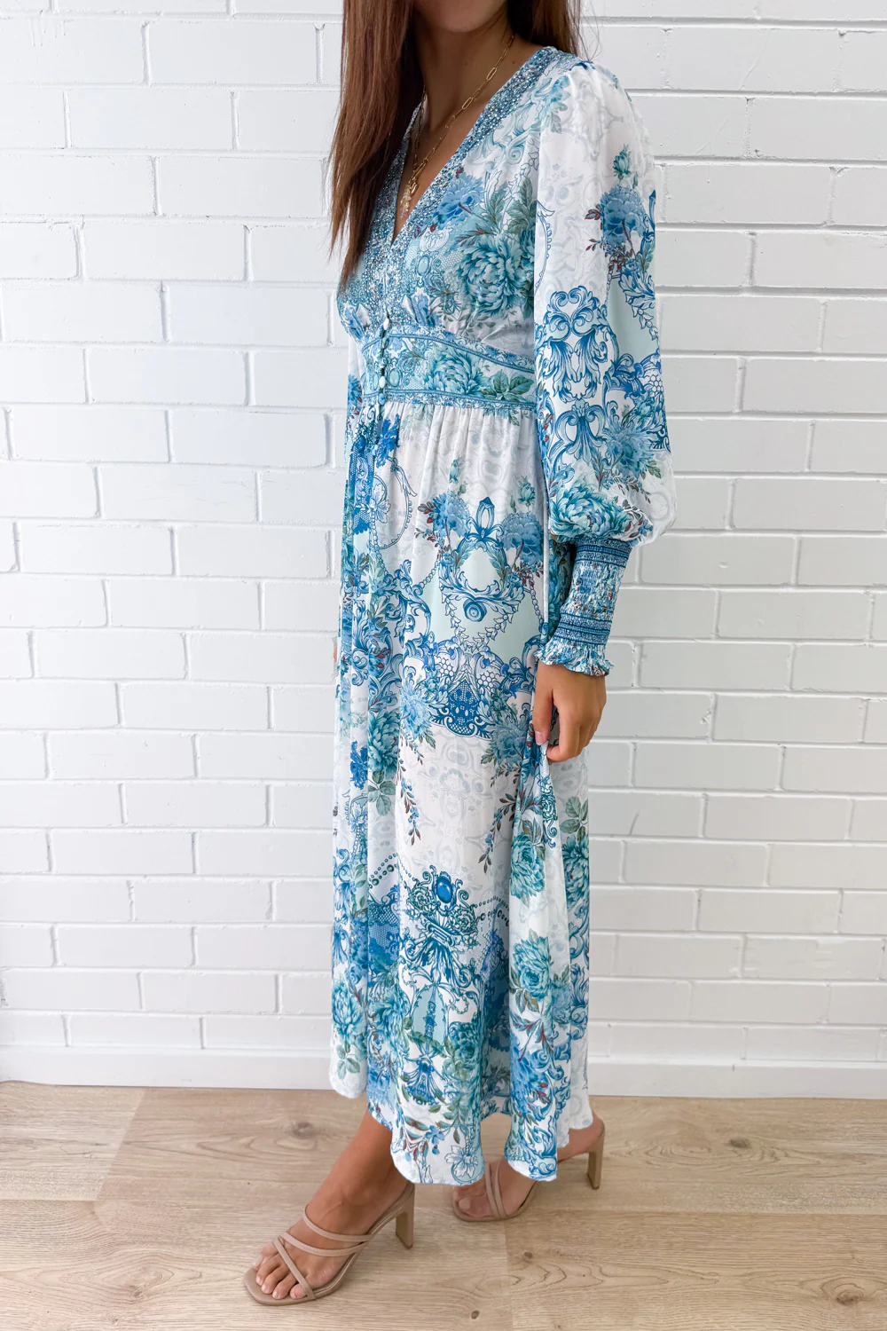 Lotus Dress - Teal  Floral - Image 2