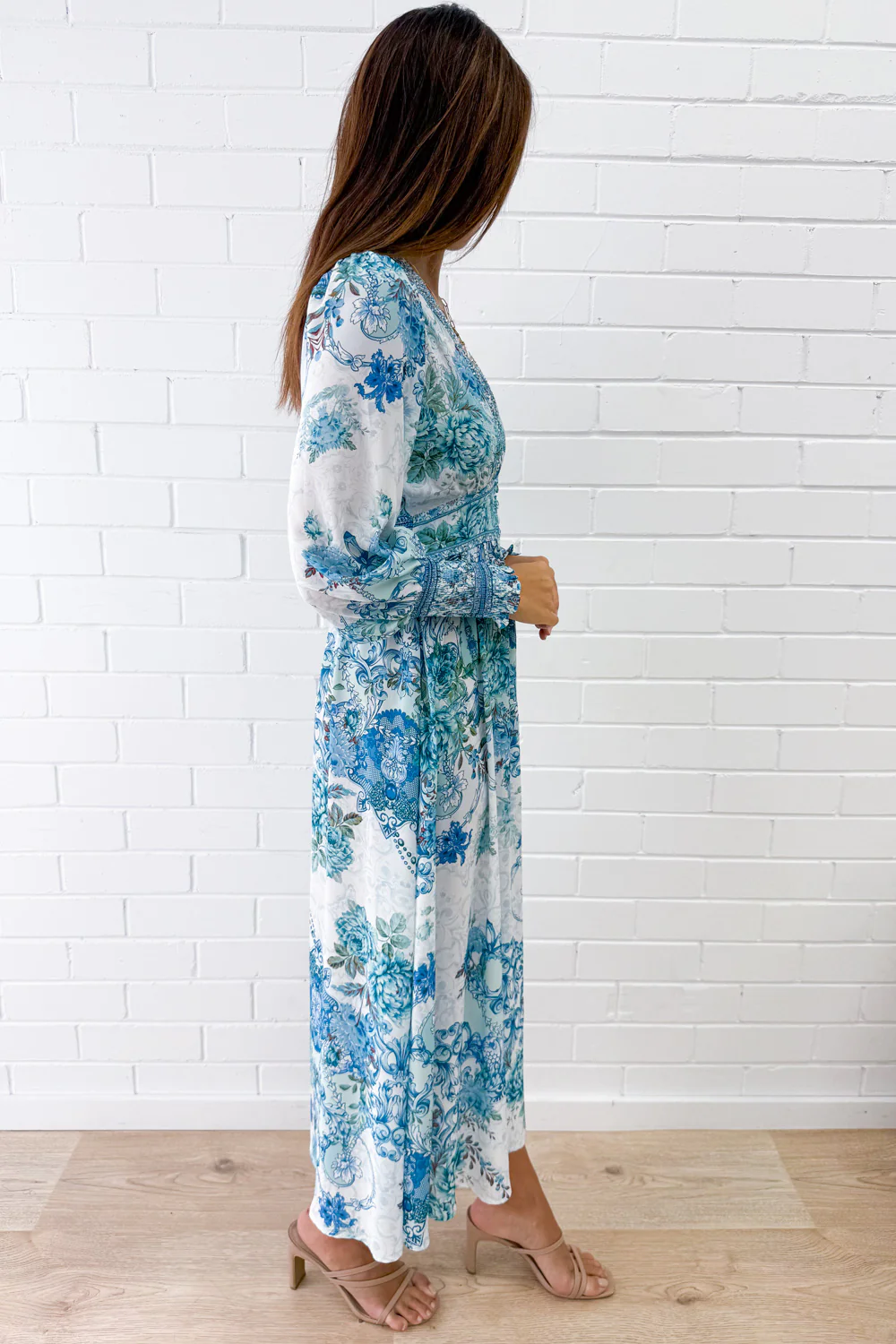 Lotus Dress - Teal  Floral - Image 3