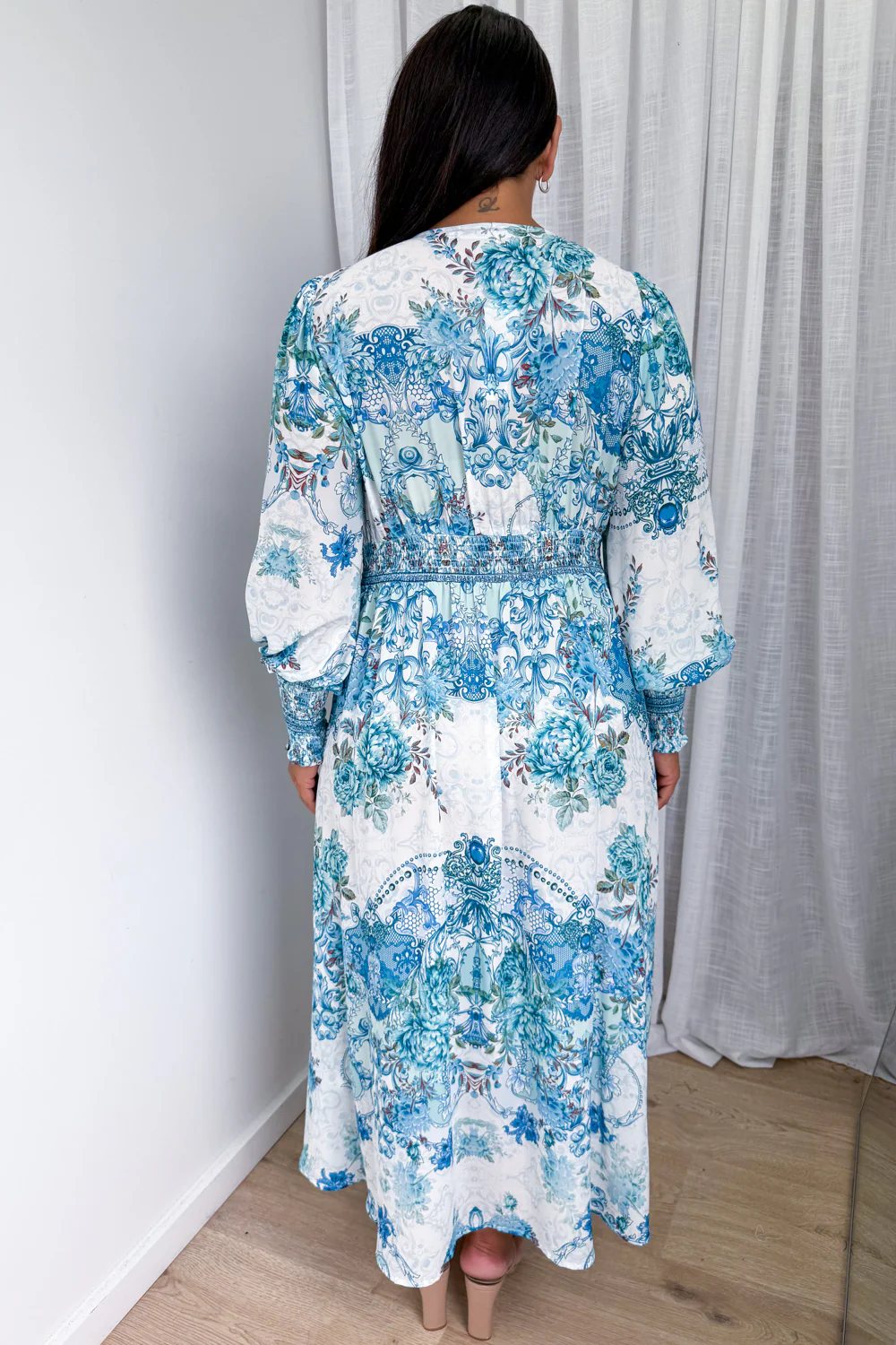 Lotus Dress - Teal  Floral - Image 7