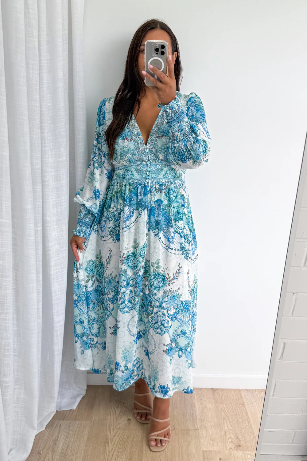Lotus Dress - Teal  Floral - Image 8