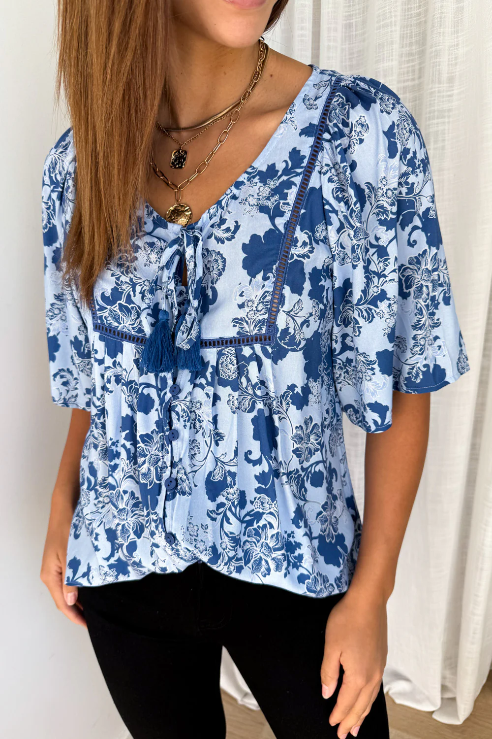 Lula Top - Blue Floral - Image 4