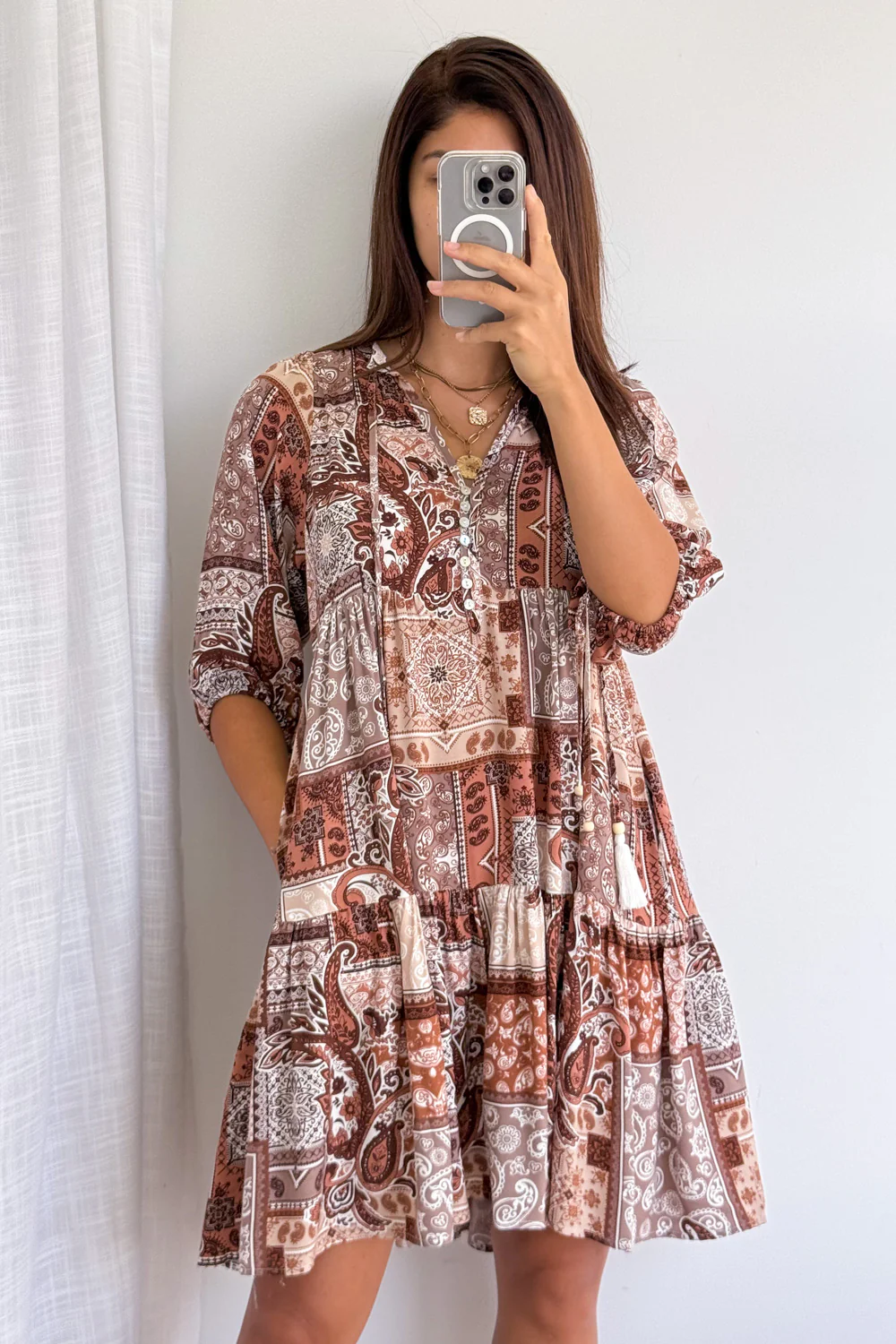 Lumen Dress - Chocolate Patchwork - Image 7