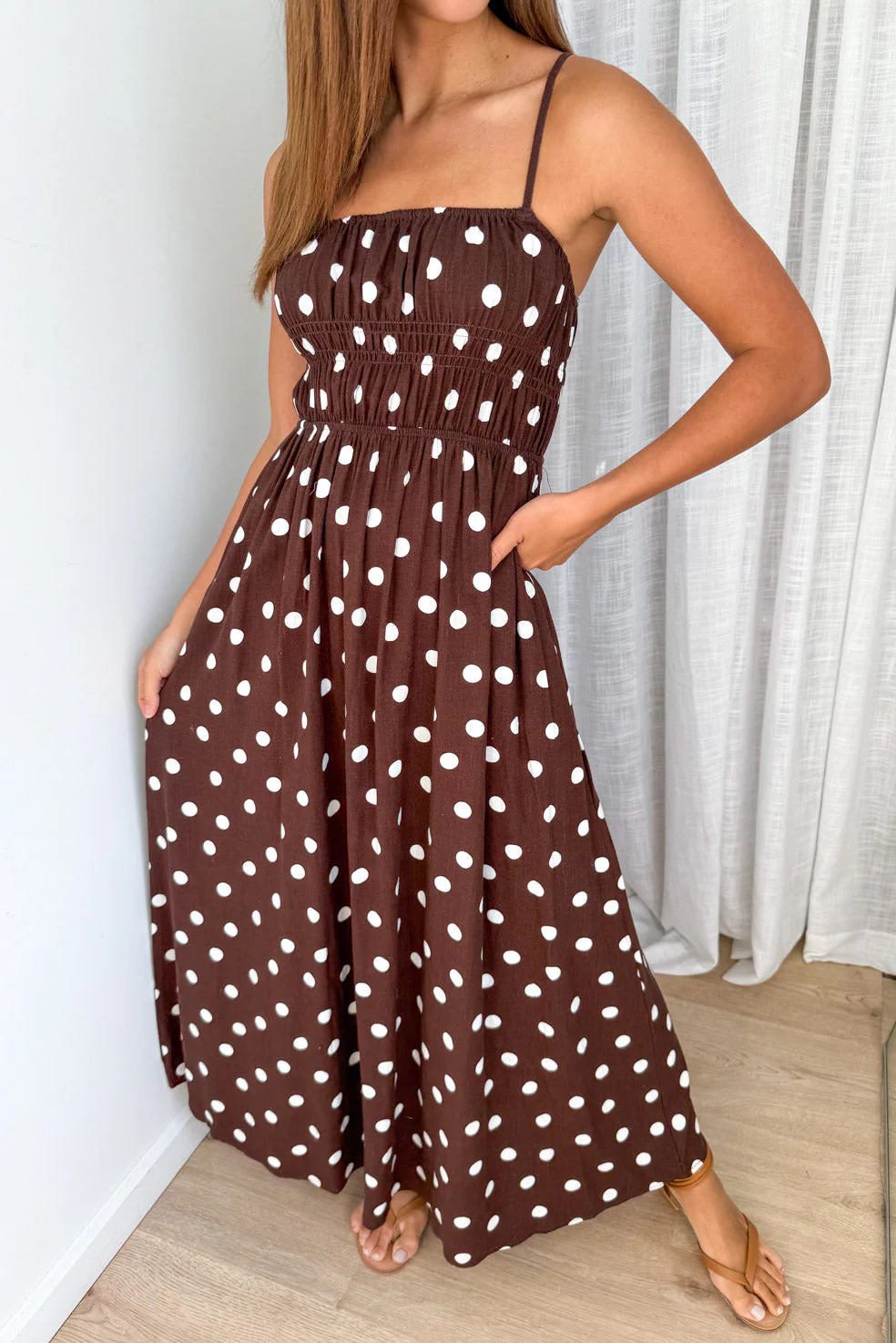 Luna Belle Dress - Chocolate Polka Dot - Image 2
