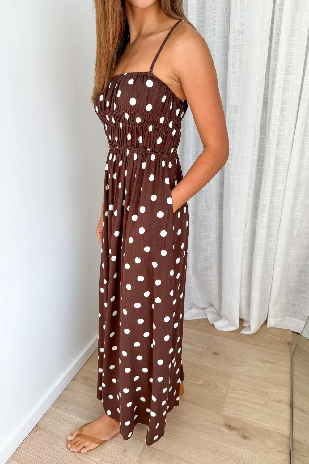 Luna Belle Dress - Chocolate Polka Dot - Image 3