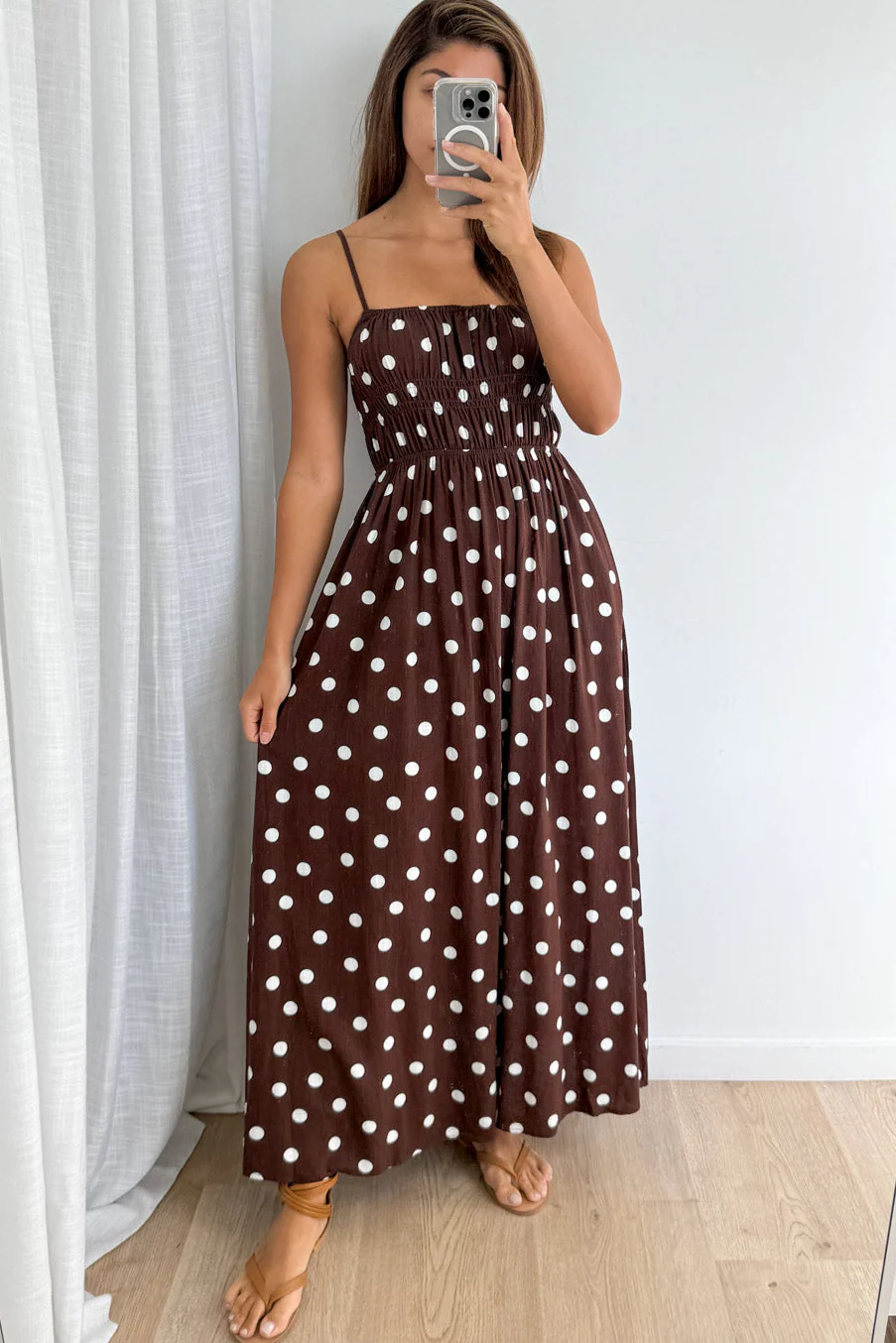 Luna Belle Dress - Chocolate Polka Dot - Image 6
