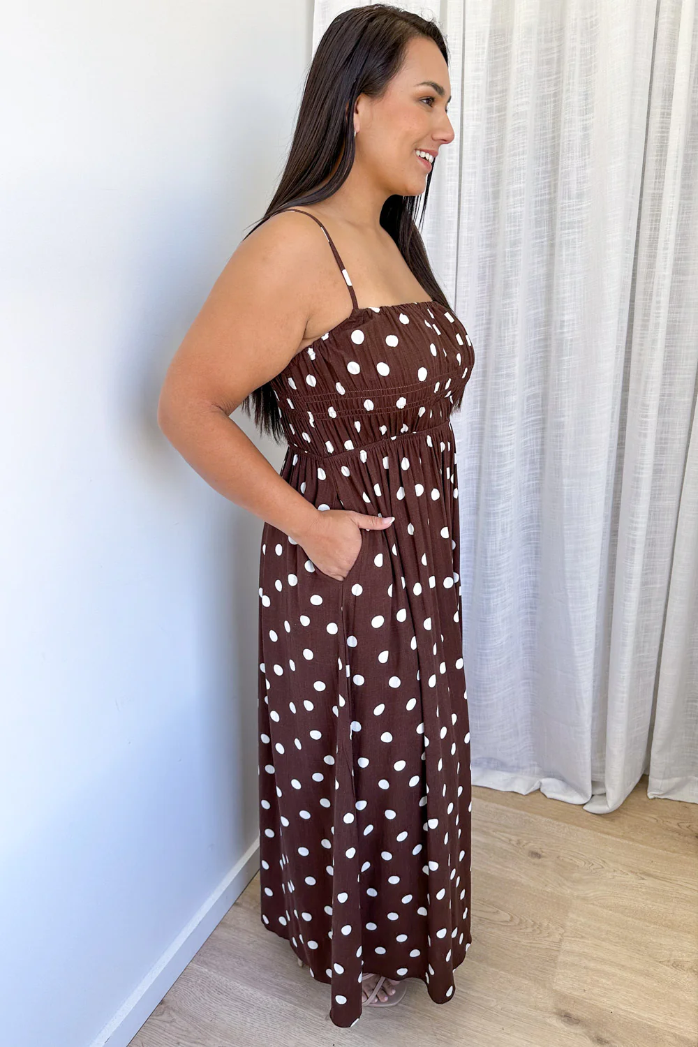 Luna Belle Dress - Chocolate Polka Dot - Image 8
