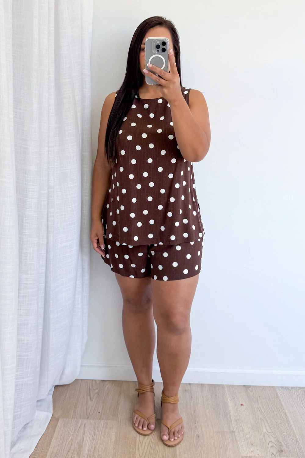 Luna Belle Top - Chocolate Polka Dot - Image 12