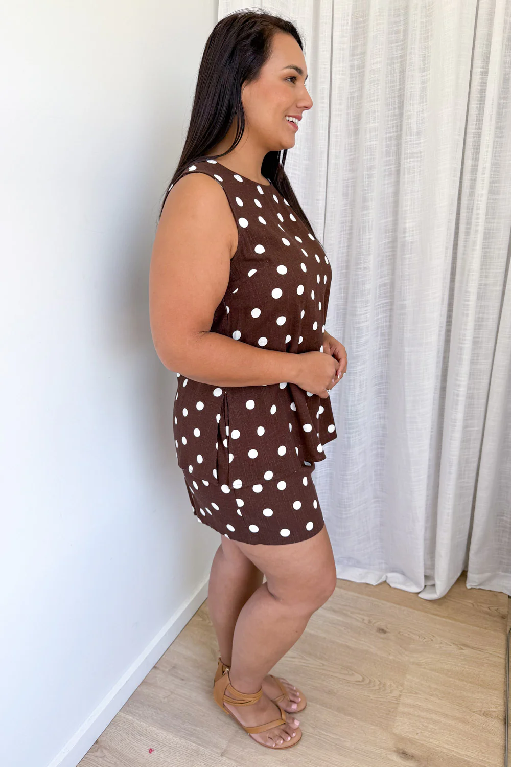 Luna Belle Top - Chocolate Polka Dot - Image 13