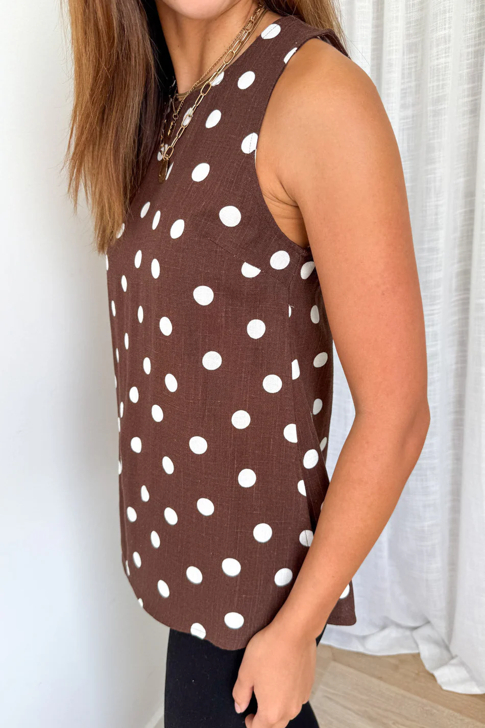 Luna Belle Top - Chocolate Polka Dot - Image 5