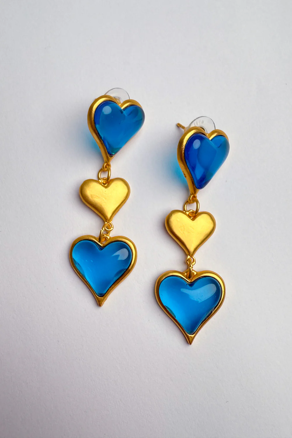 Luna Love Heart Earrings - Ocean Blue - Image 10
