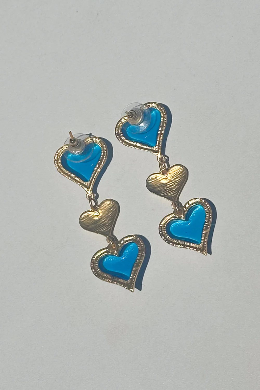 Luna Love Heart Earrings - Ocean Blue - Image 6