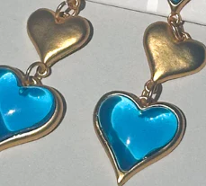 Luna Love Heart Earrings - Ocean Blue - Image 7