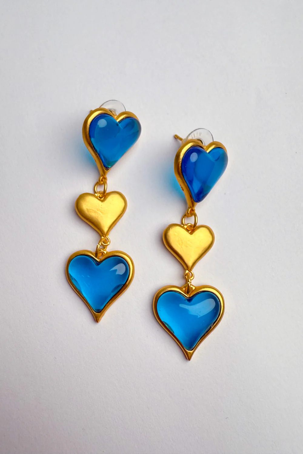 Luna Love Heart Earrings - Ocean Blue - Image 8
