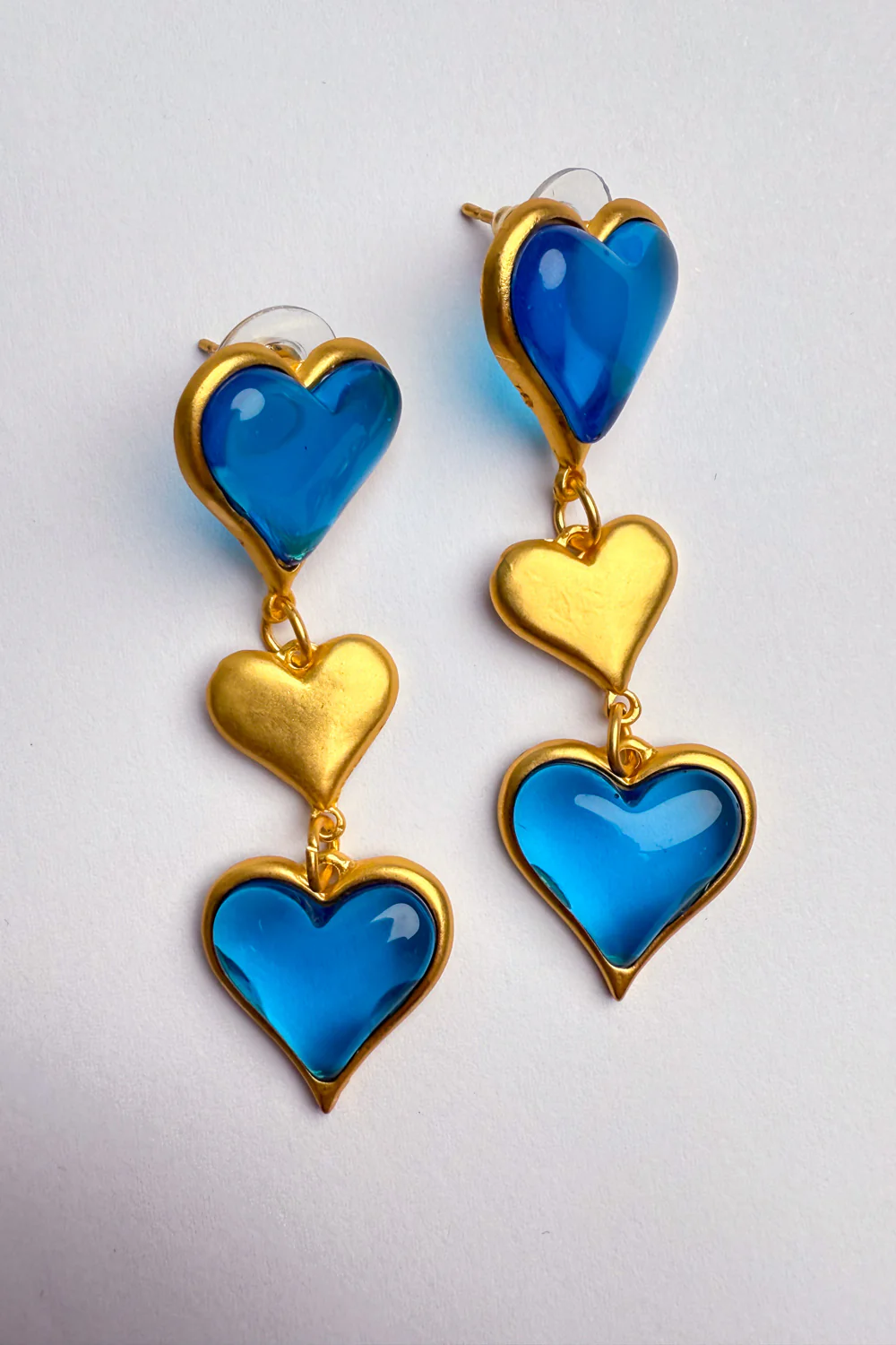 Luna Love Heart Earrings - Ocean Blue - Image 9