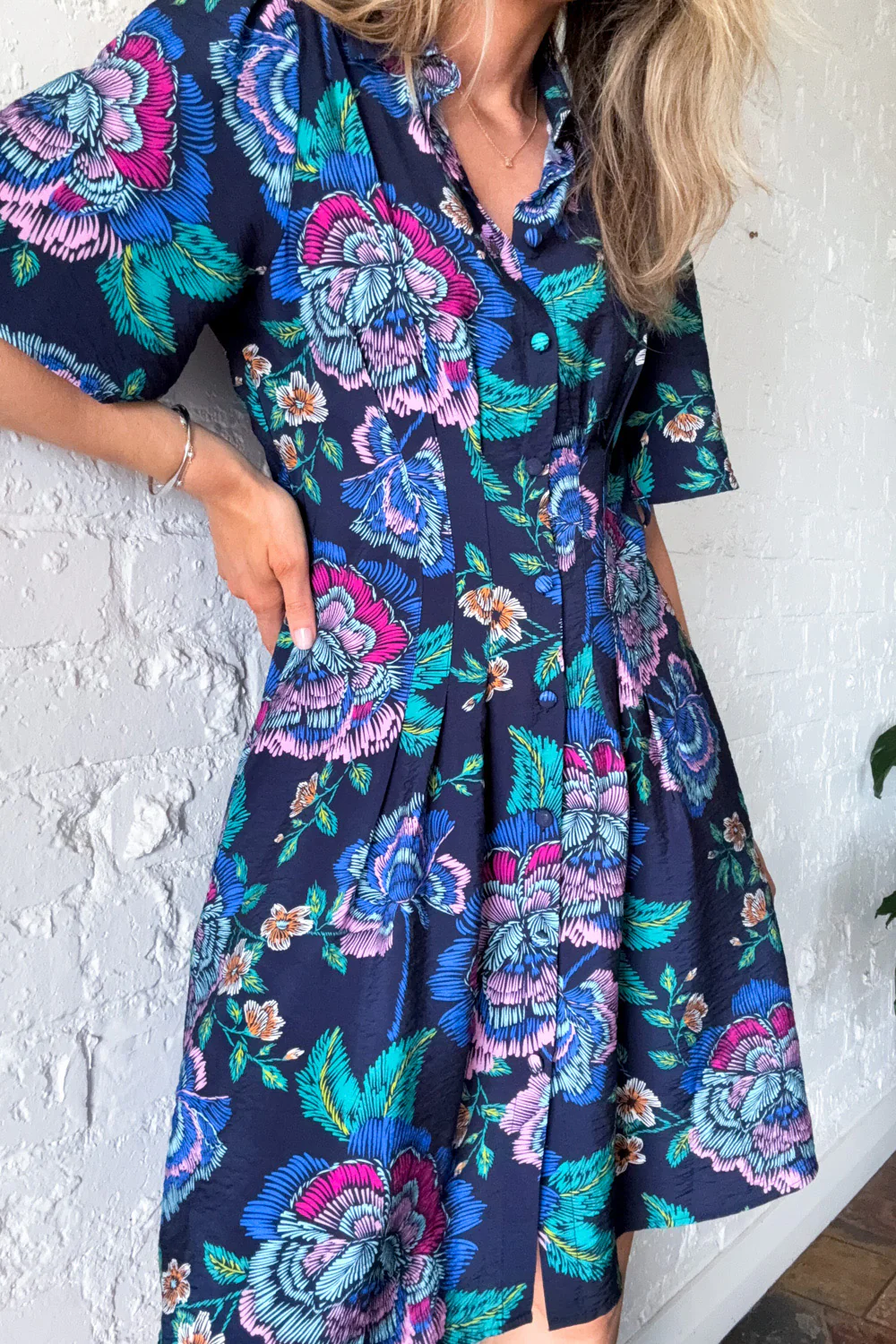 Mabel Dress - Navy Floral - Image 5