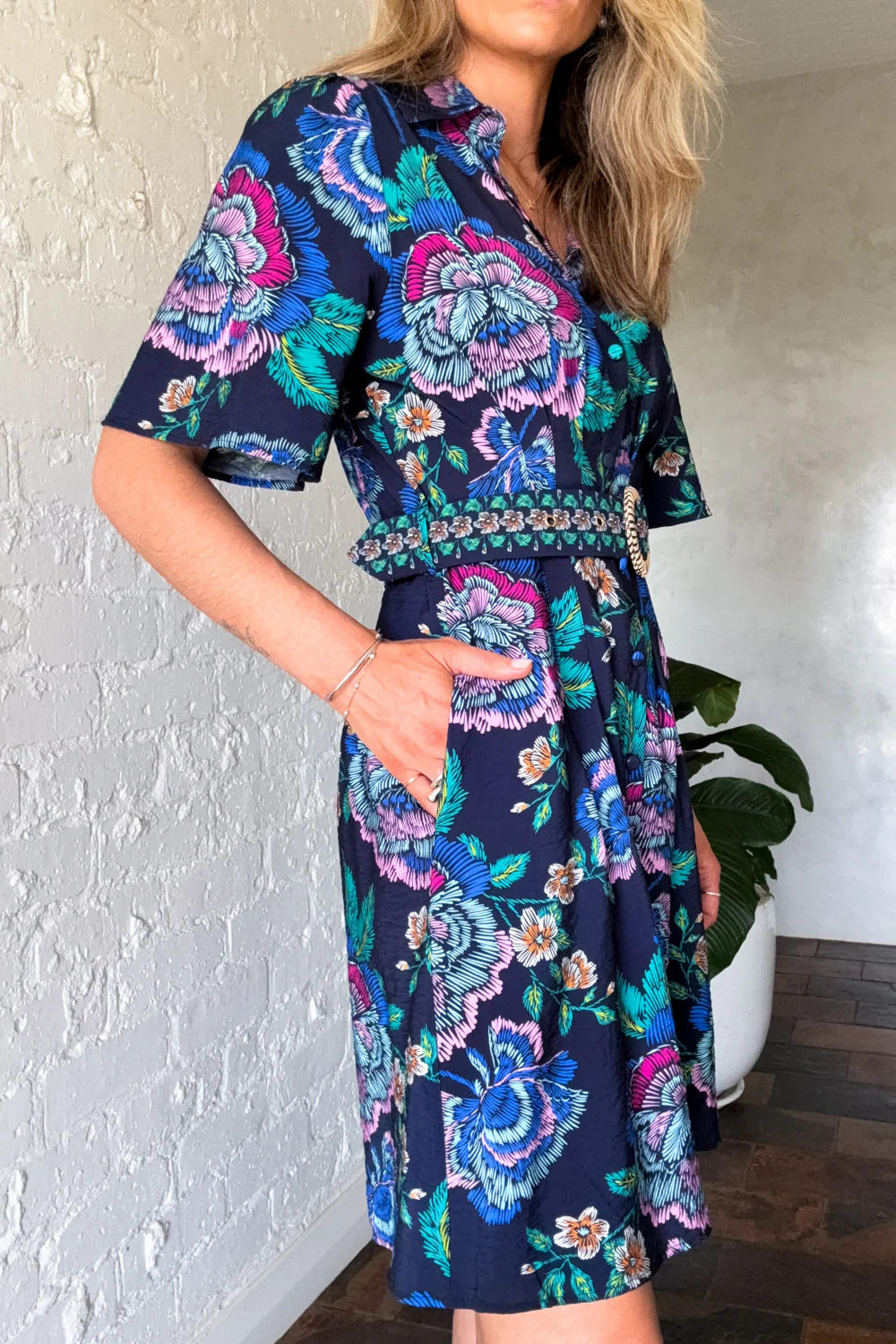 Mabel Dress - Navy Floral - Image 6