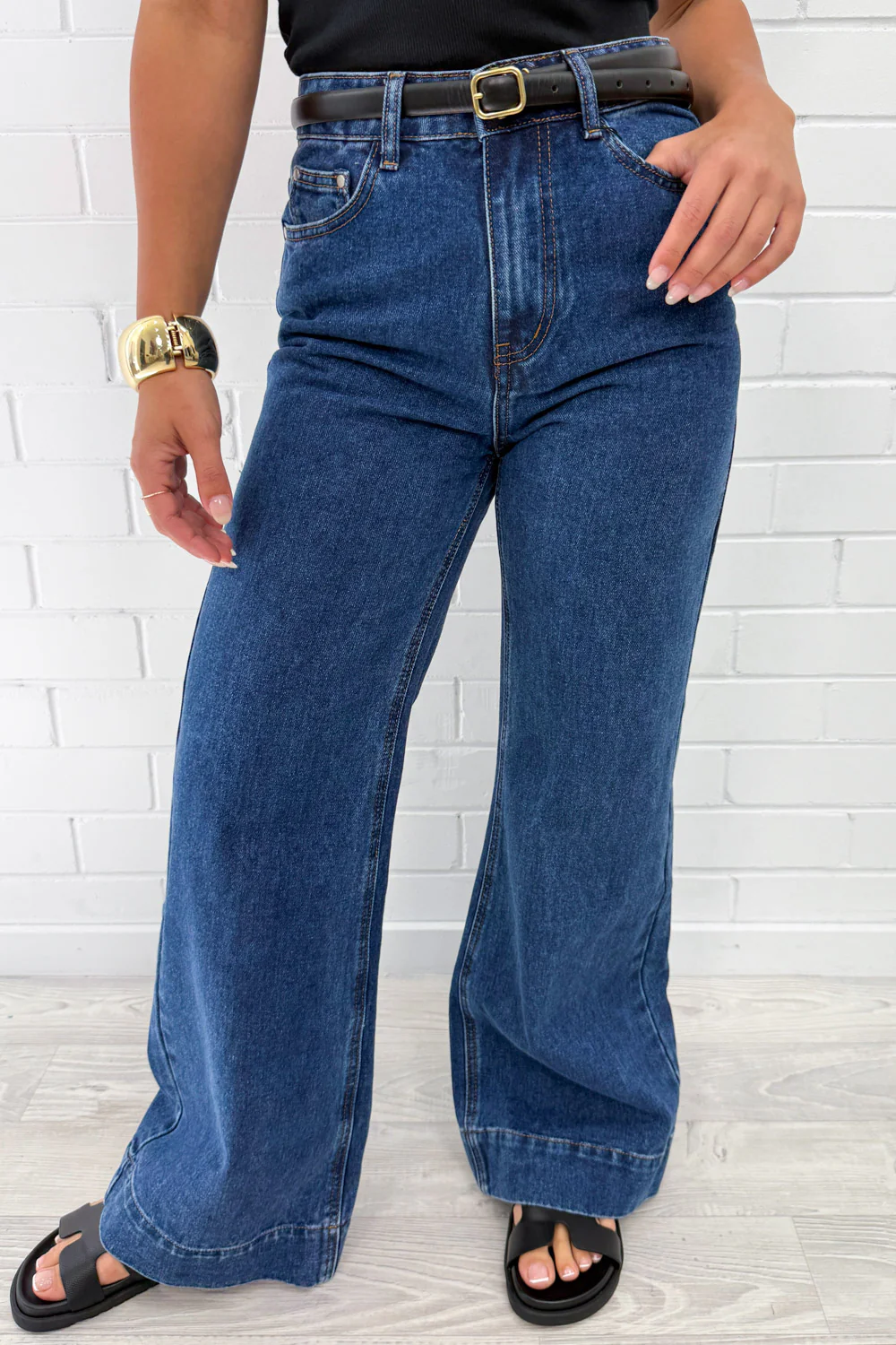 Maggie High Rise Wide Leg Denim Jeans - Image 10