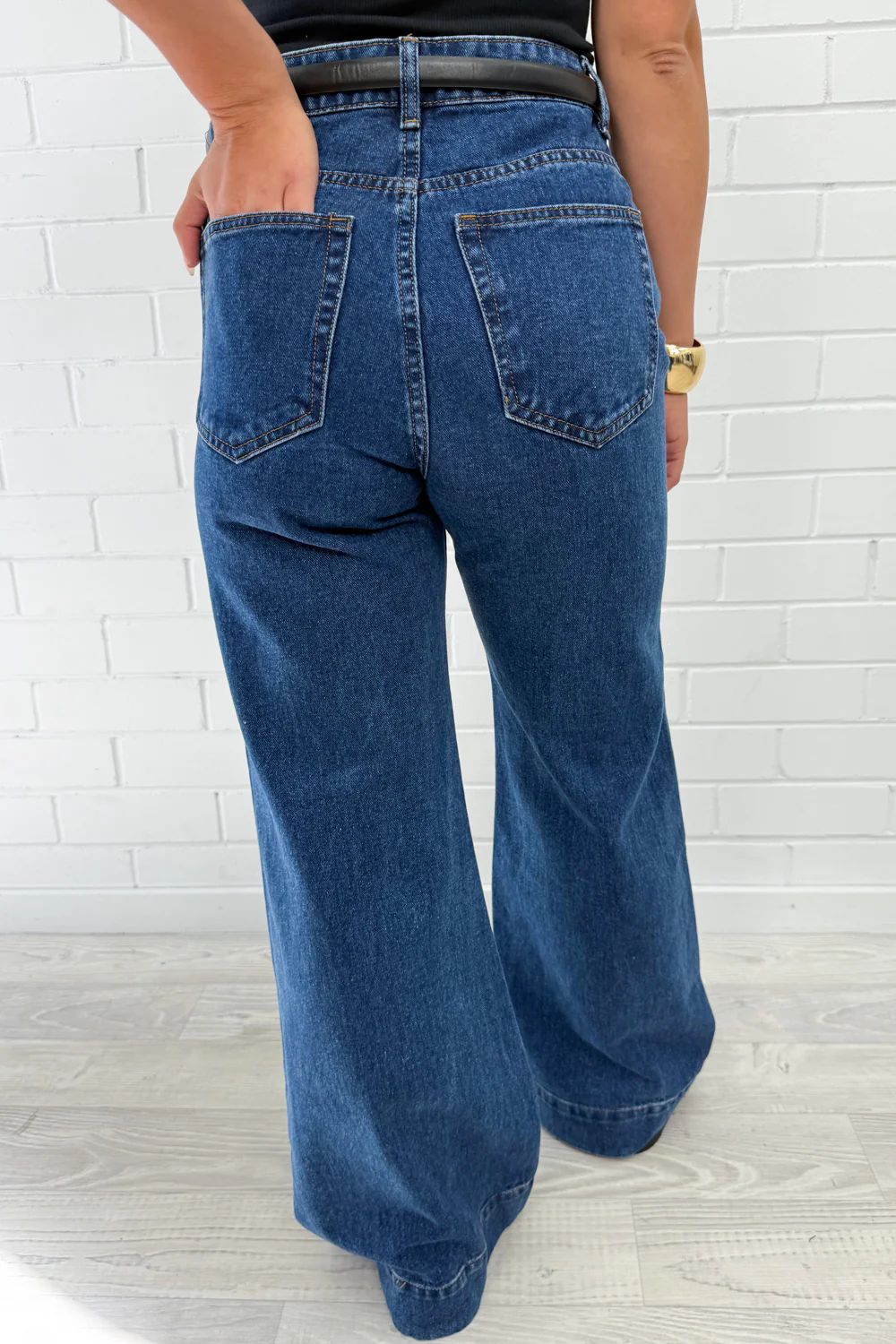Maggie High Rise Wide Leg Denim Jeans - Image 11