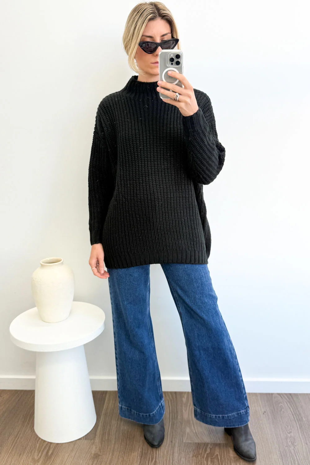 Maggie High Rise Wide Leg Denim Jeans - Image 7