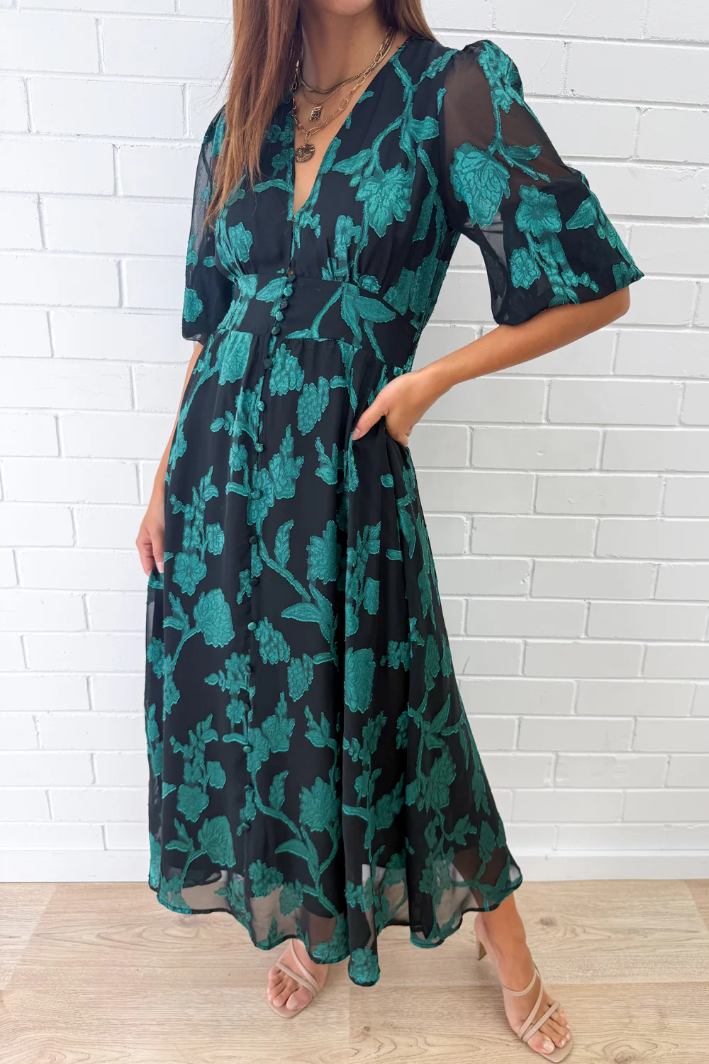 Magnolia Dress - Black Emerald - Image 2