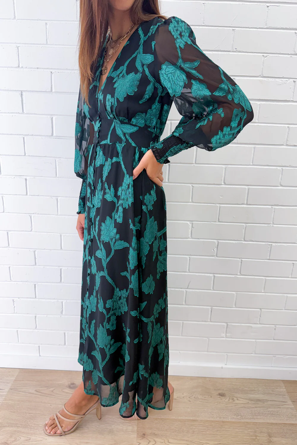 Magnolia Dress - Black Emerald - Image 4