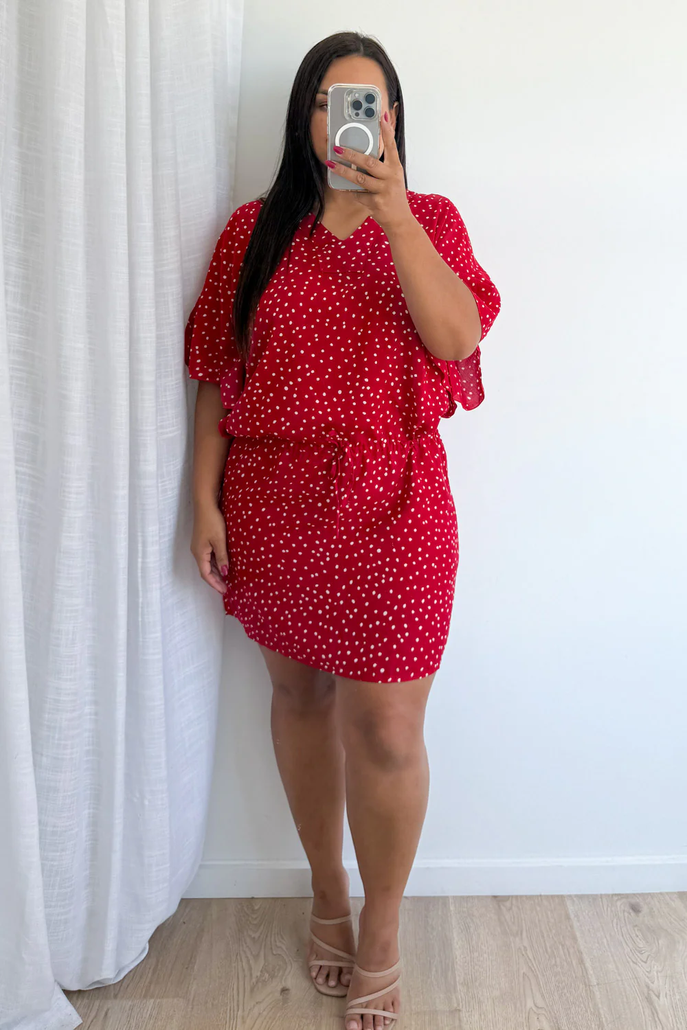 Mandala Kaftan - Dotty Red - Image 4