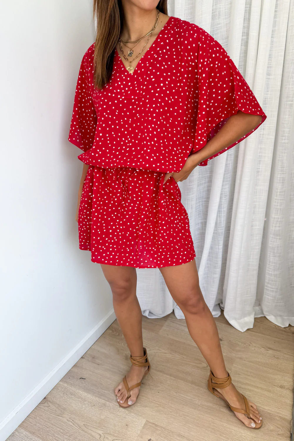 Mandala Kaftan - Dotty Red - Image 5
