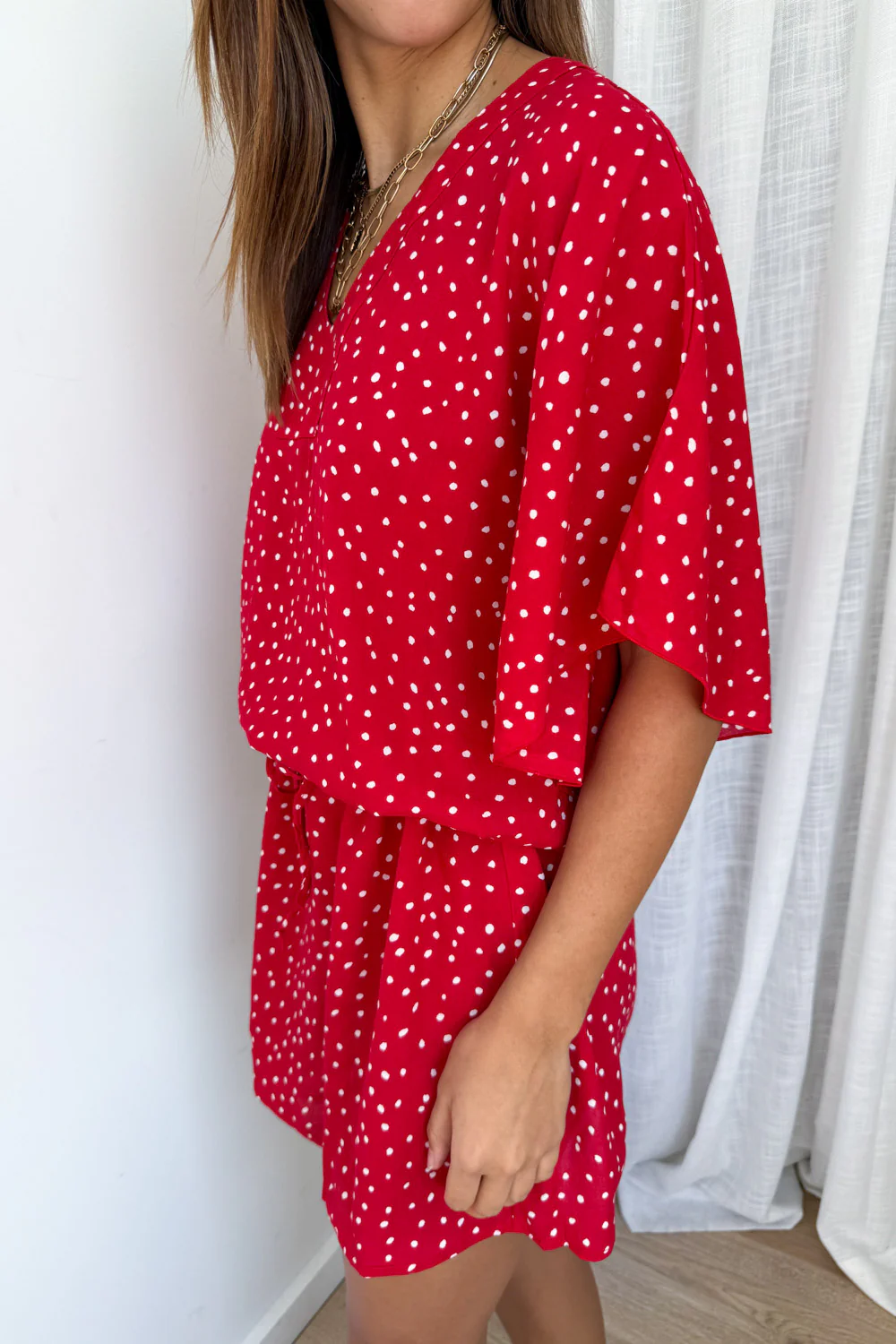Mandala Kaftan - Dotty Red - Image 6