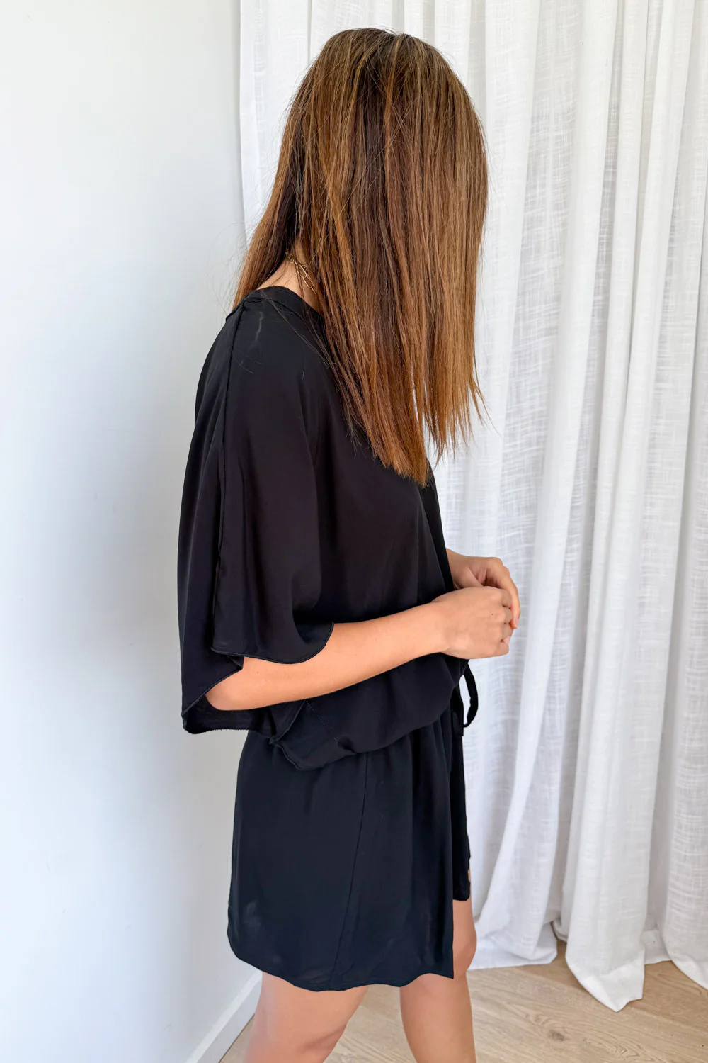 Mandala Kaftan - Plain Black - Image 5