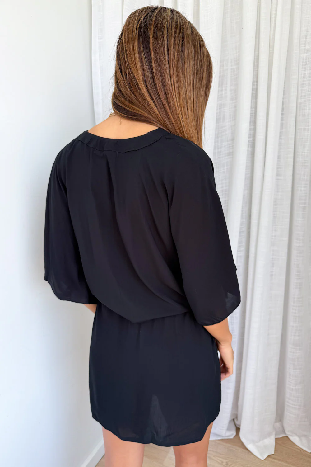 Mandala Kaftan - Plain Black - Image 6