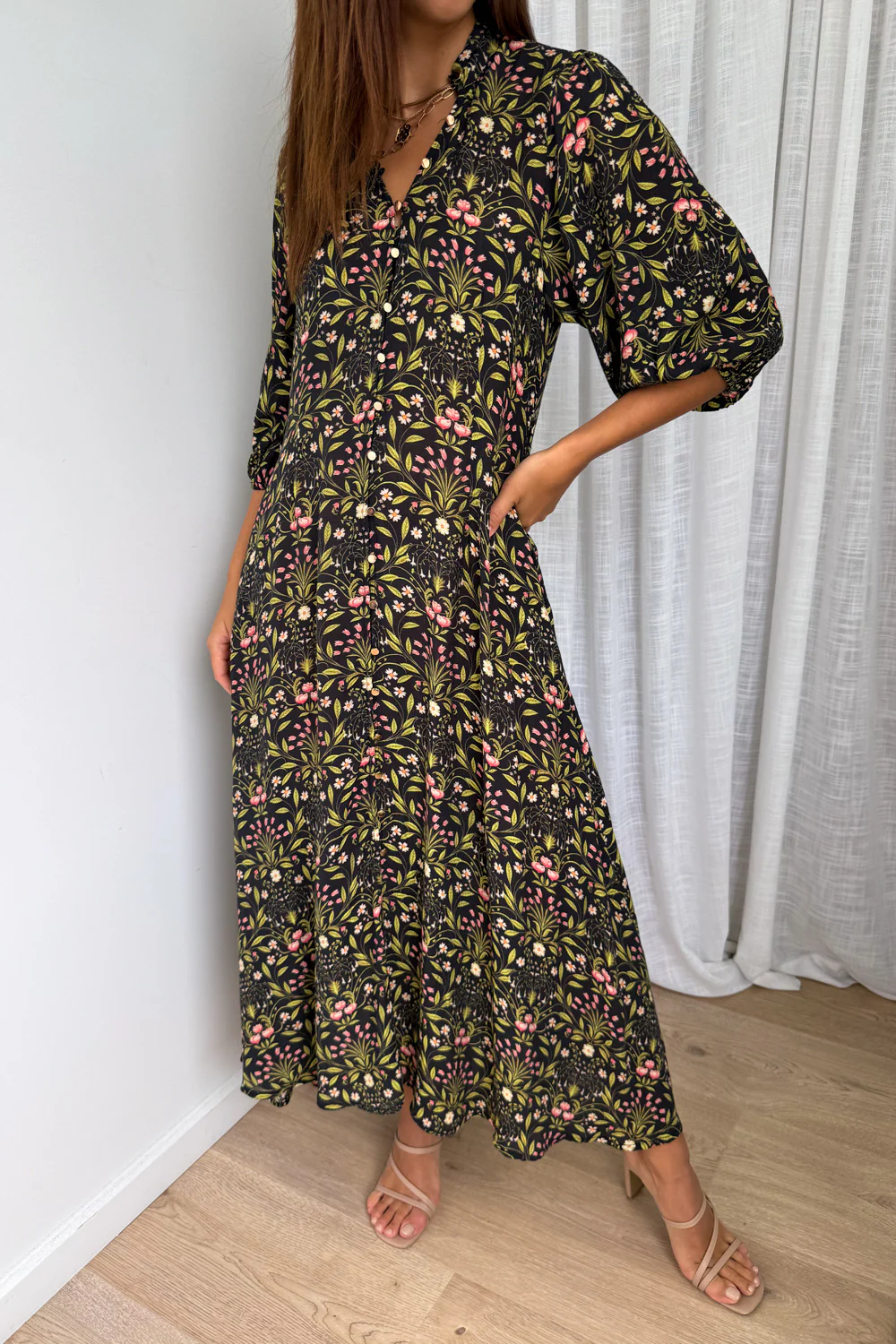 Marisa Maxi Dress - Black Floral - Image 2
