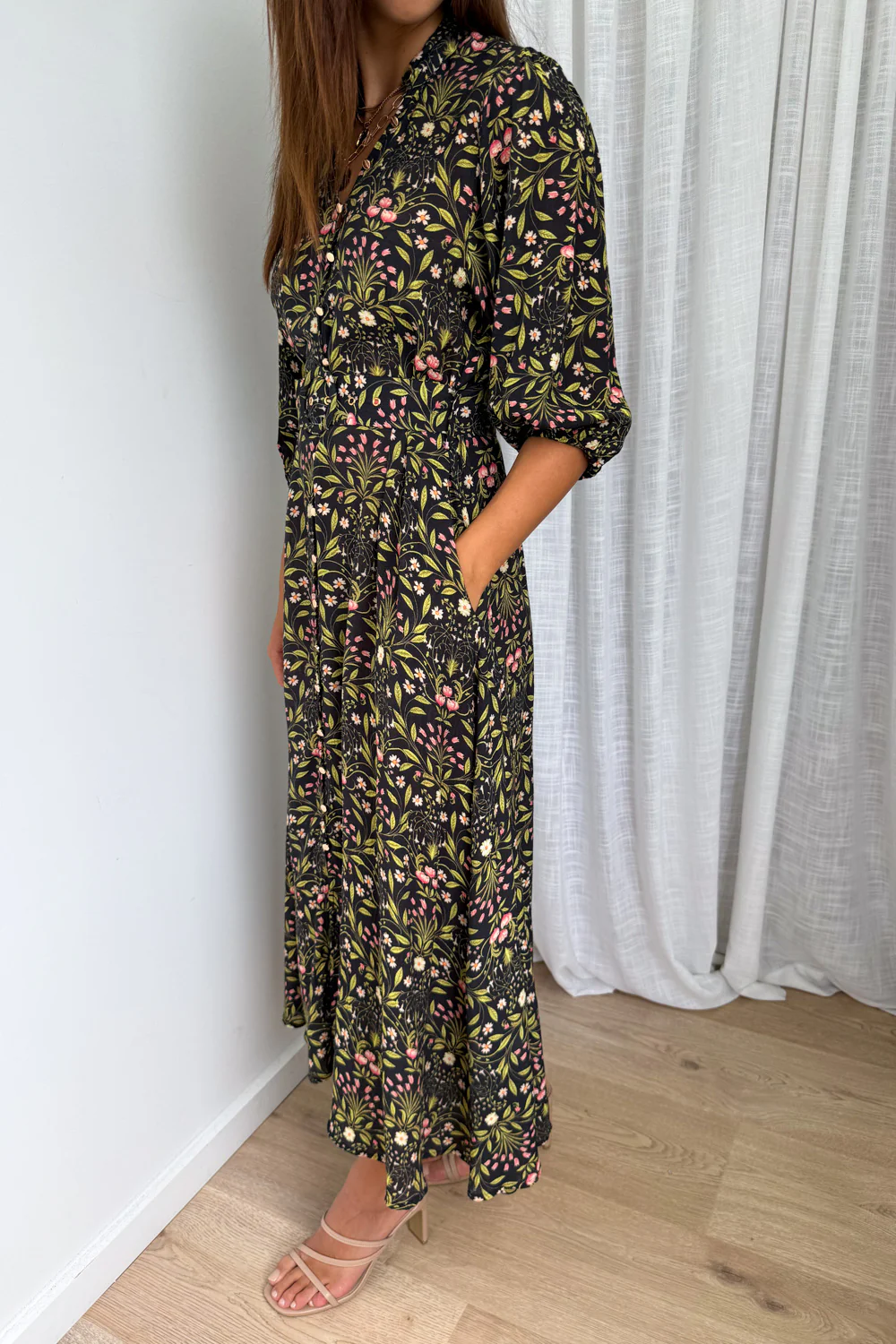 Marisa Maxi Dress - Black Floral - Image 3