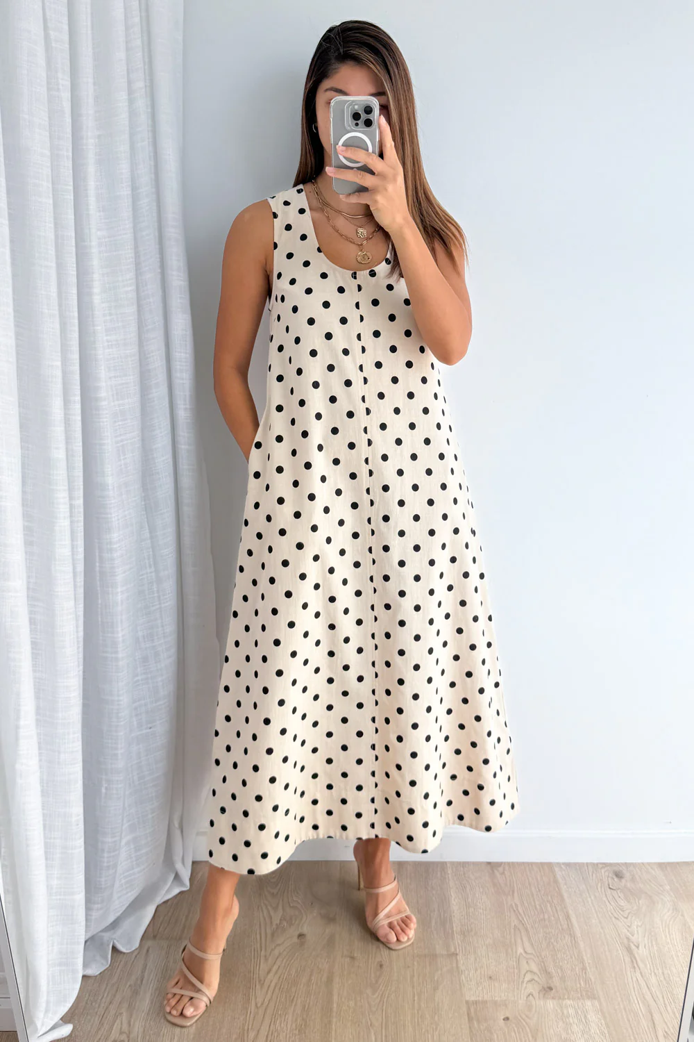 Marley Dress - Cream Black Spot - Image 5