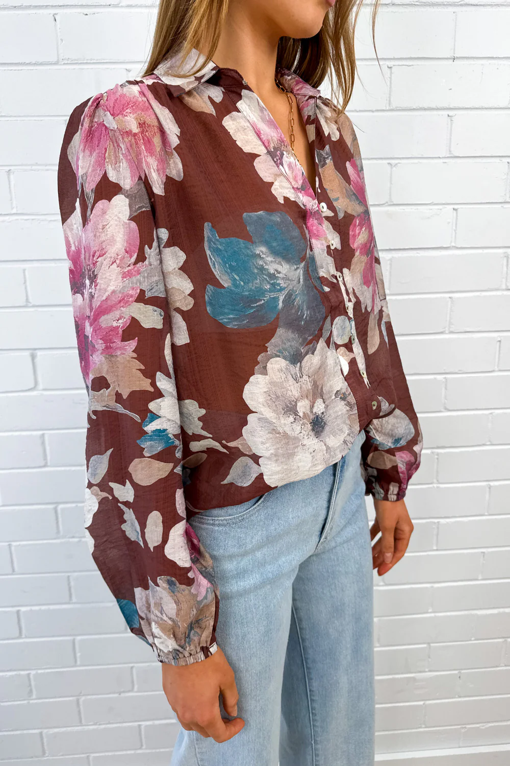 Mary Shirt - Chocolate Floral - Image 3