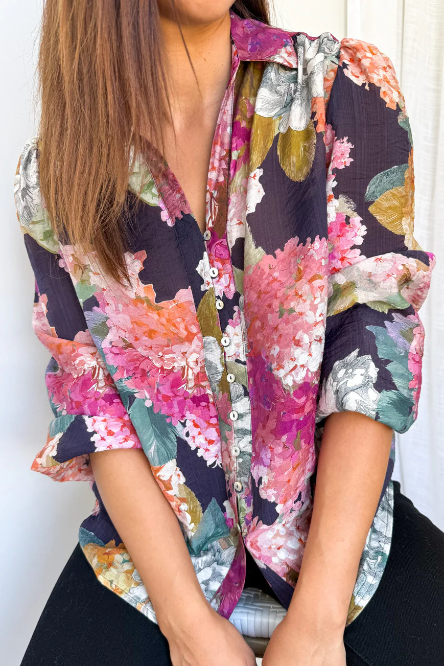 Mary Shirt - Navy Bloom - Image 2