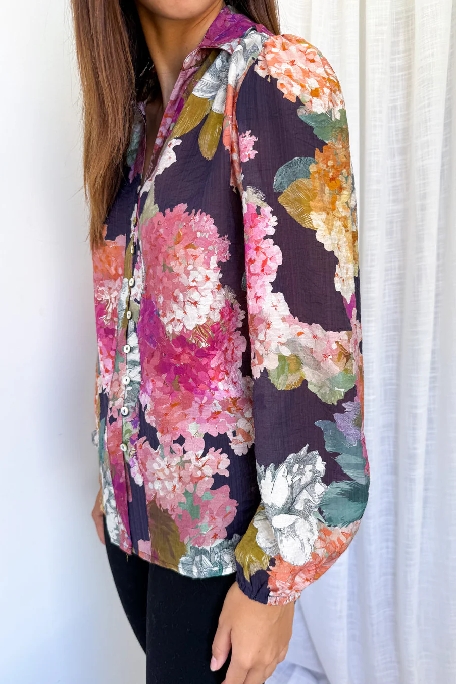 Mary Shirt - Navy Bloom - Image 5