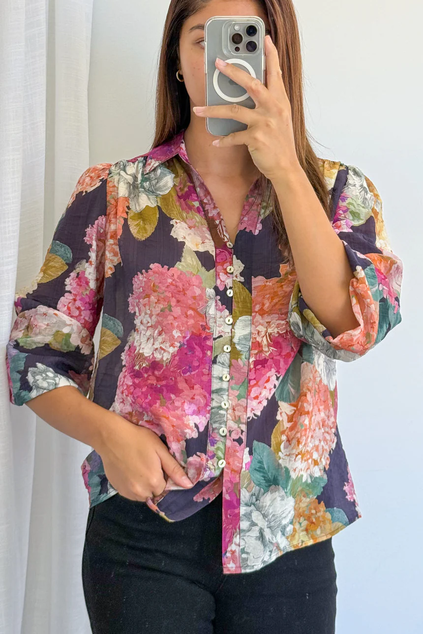 Mary Shirt - Navy Bloom - Image 8