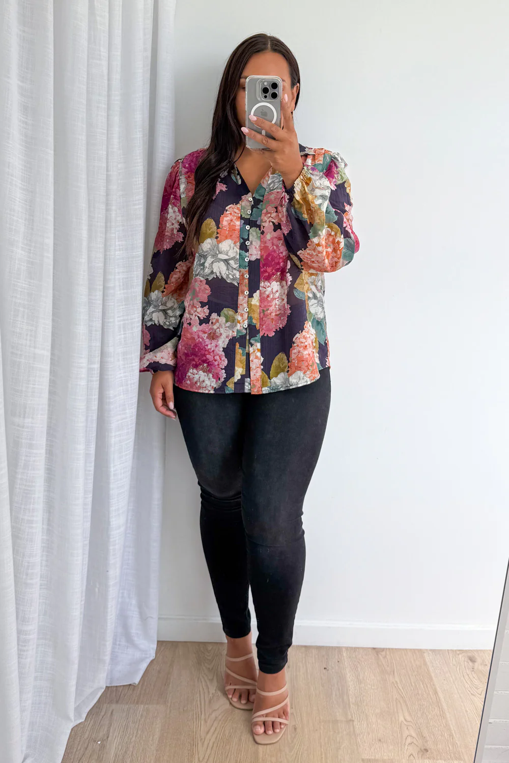 Mary Shirt - Navy Bloom - Image 9
