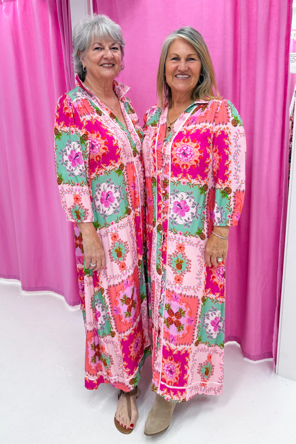 Maui Bloom Dress - Pink Floral Patchwork - Image 26