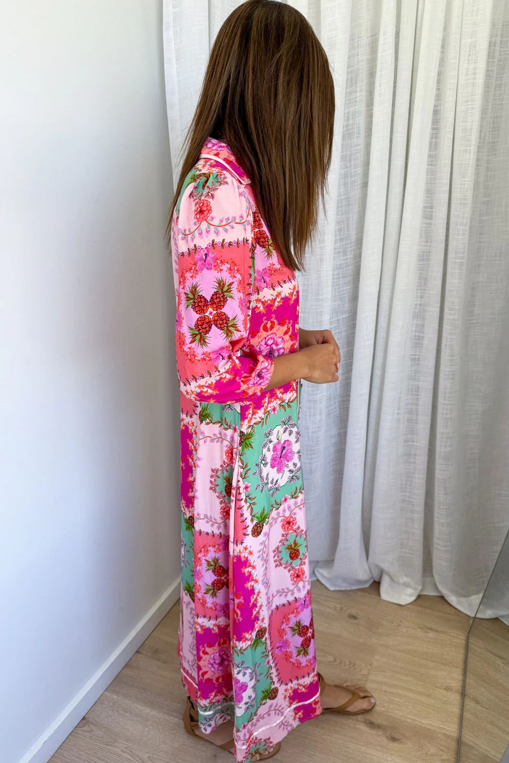Maui Bloom Dress - Pink Floral Patchwork - Image 7