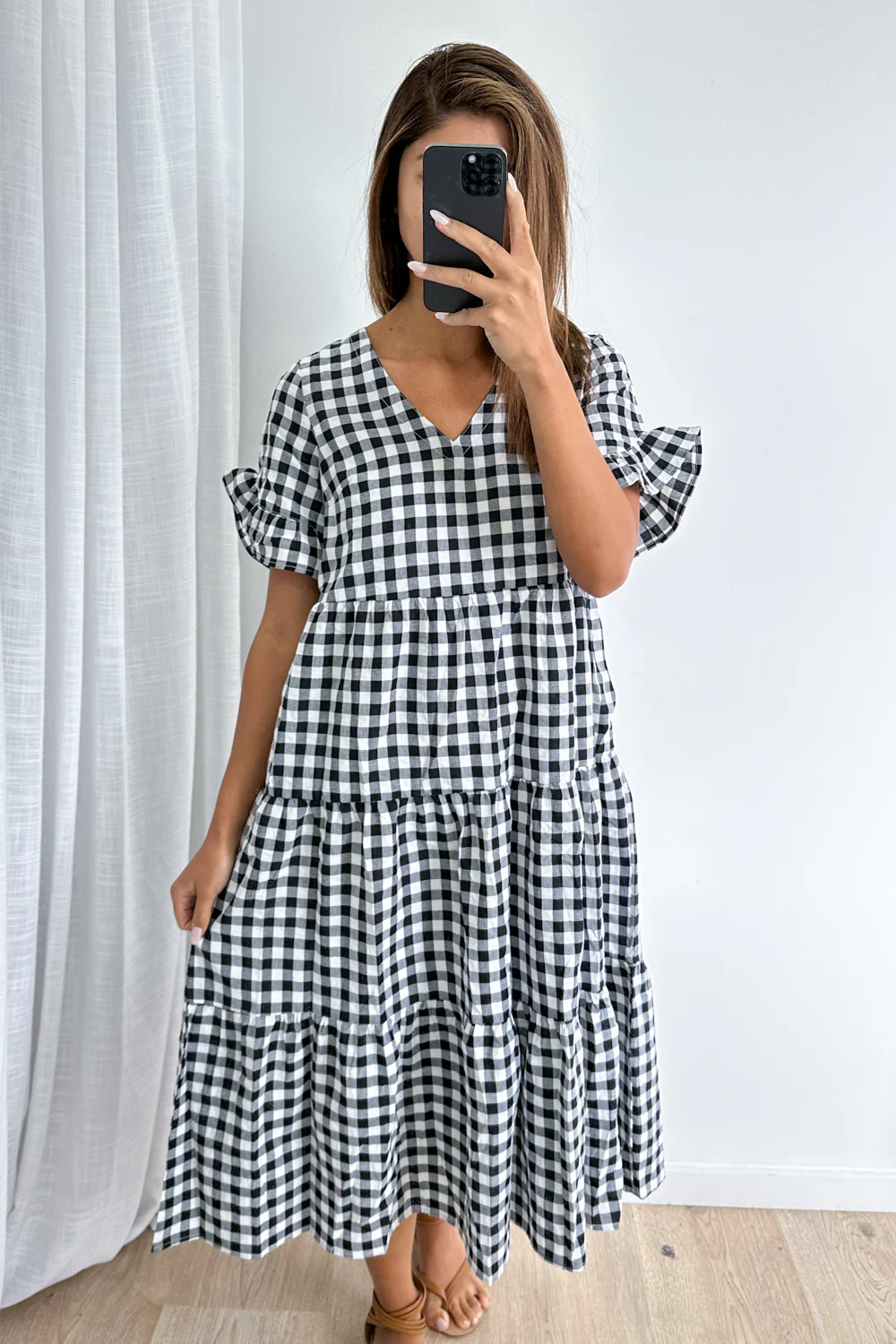 Maybelle Dress - Black Gingham - Image 3