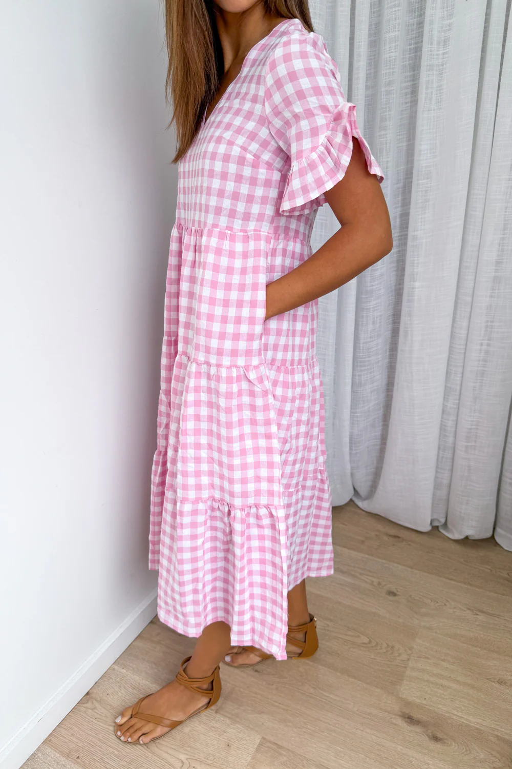 Maybelle Dress - Pink Gingham - Image 3