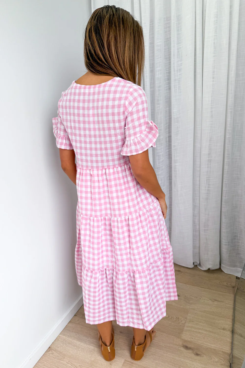 Maybelle Dress - Pink Gingham - Image 5