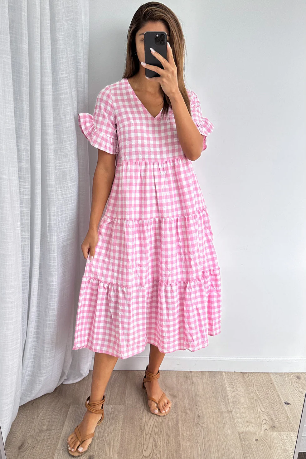 Maybelle Dress - Pink Gingham - Image 6