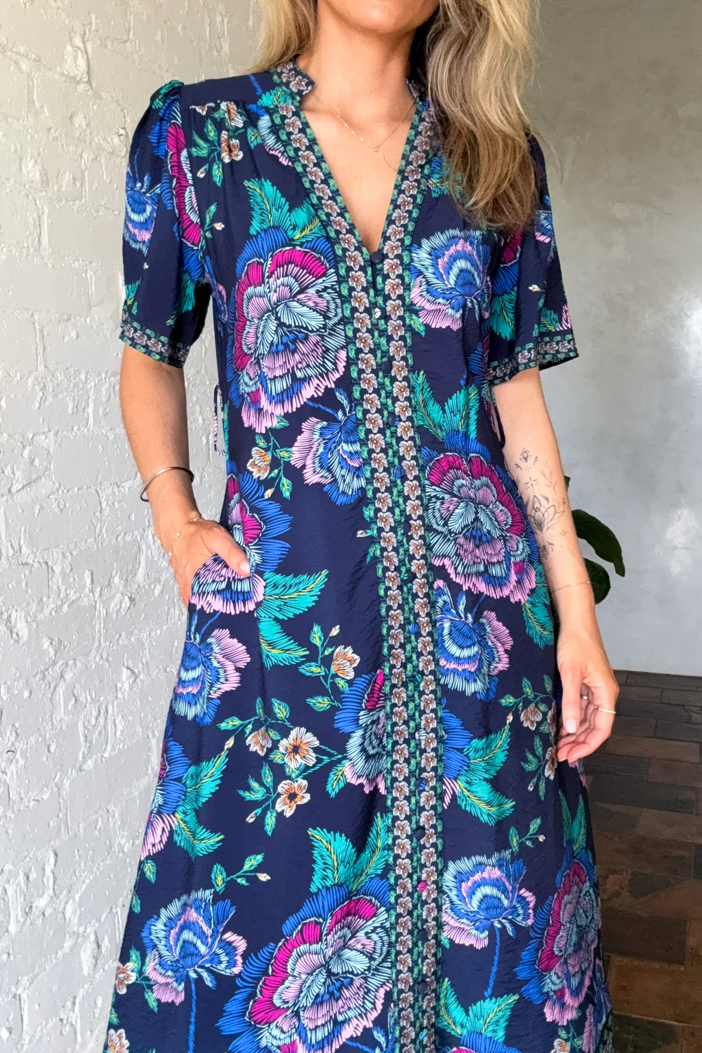 Meilani Dress - Navy Floral - Image 4